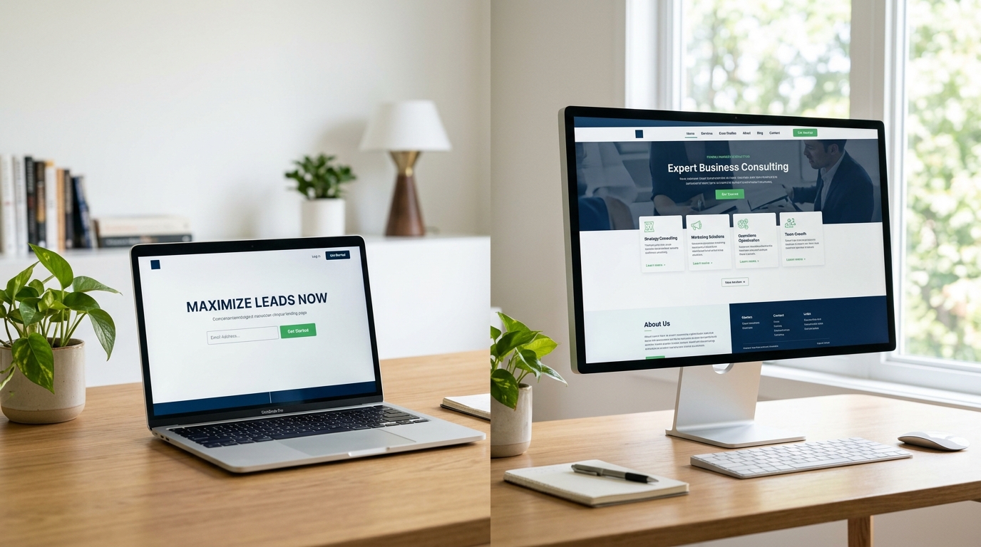 Landing Page vs Website: 6.6% vs 2.9% Conversion (2026)